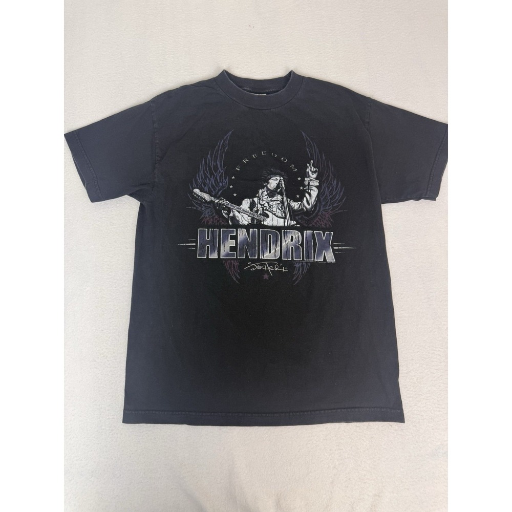 Vintage 2005 Jimi Hendrix‎ Freedom Graphic Tee Alstyle AAA Tag Medium Black